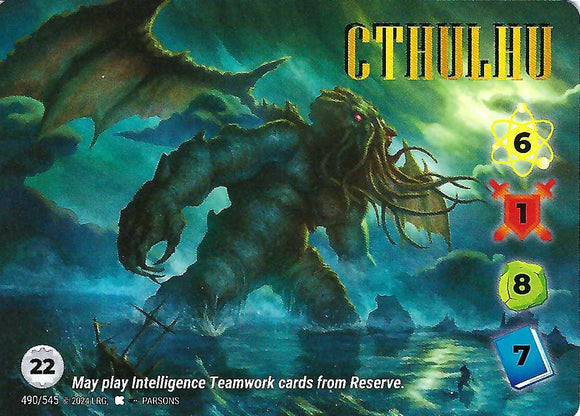 Cthulhu WLKS character - 6-1-8-7 (22) - R - Alternate Art - R - #490 - Parsons art