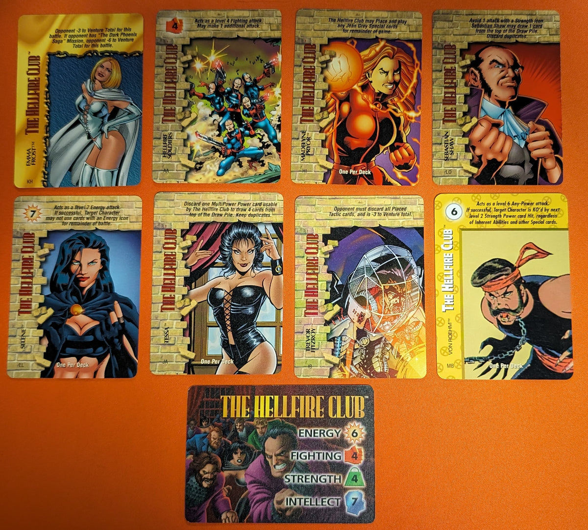 Marvel Overpower HELLFIRE CLUB Set Monumental character, 8 specials ...