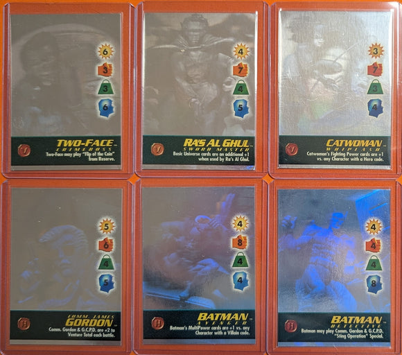 HOLO SET (6) DC Promo SET - Batman Avenger Detective Catwoman Comm. Gordon Ra's Al Ghul Two-Face