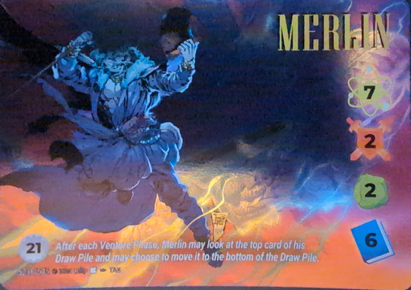 Merlin FOIL Alt Art character - 7-2-2-6 (21) - Tan art - VR #523F