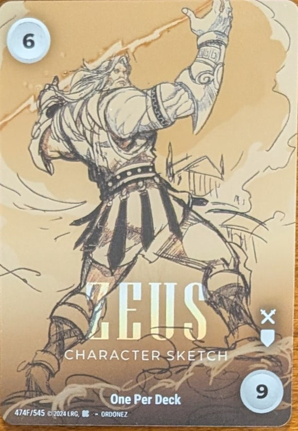 Power 6A FOIL -  Zeus Character Sketch - WLKS - OPD - Ordonez art - R #474F