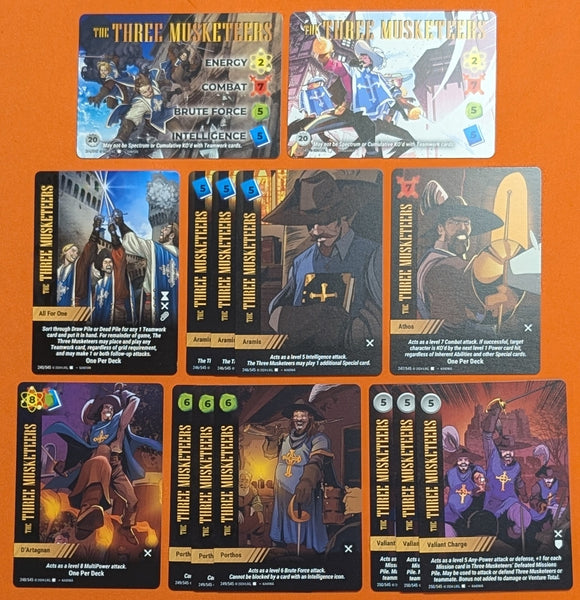 Three Musketeers Player SET 2 characters (1 alt art), 12 specials
