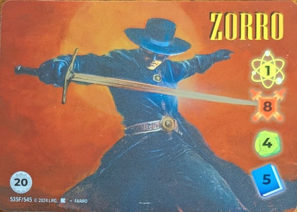 Zorro FOIL ALT art character - 1-8-4-5 (20) - Farrow art - RF #535F