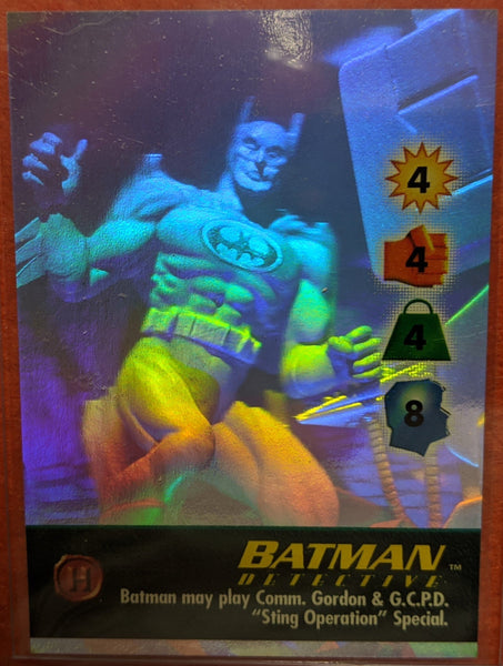 Marvel Overpower BATMAN DETECTIVE DC JLA Promo HOLO Character - VR Marvel Overpower BATMAN DETECTIVE DC JLA Promo HOLO Character - VR
