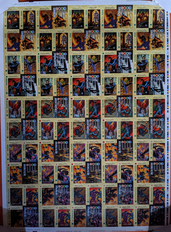 DC Uncut Sheet #1 Azrael, Nightwing, Eradicator, Huntress, Metropolis S.C.U.