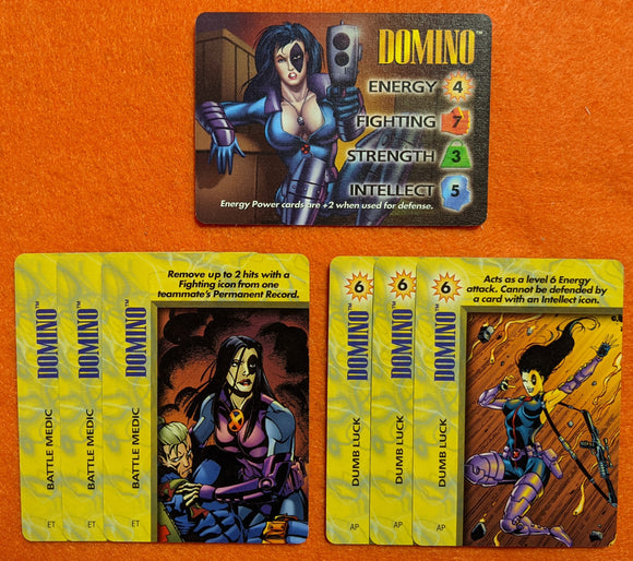 DOMINO IQ LOT (7) IQ character Battle Medic x3 Dumb Luck x3