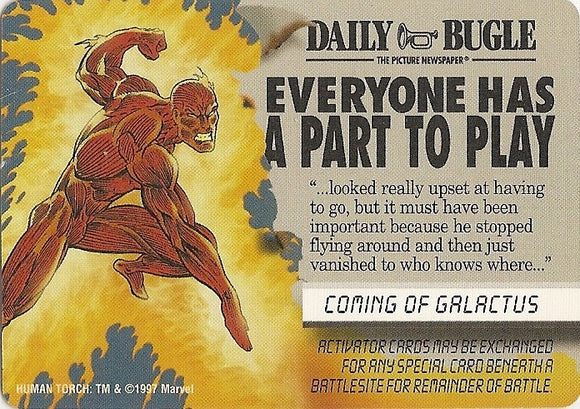 COMING OF GALACTUS EVENT - EVERYONE HAS A PART TO PLAY - Monumental - U  Human Torch