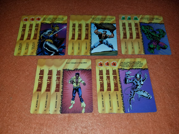 HEROES FOR HIRE LOT (15) Black Knight, Hercules, Hulk, Power Man, White Tiger - all x3
