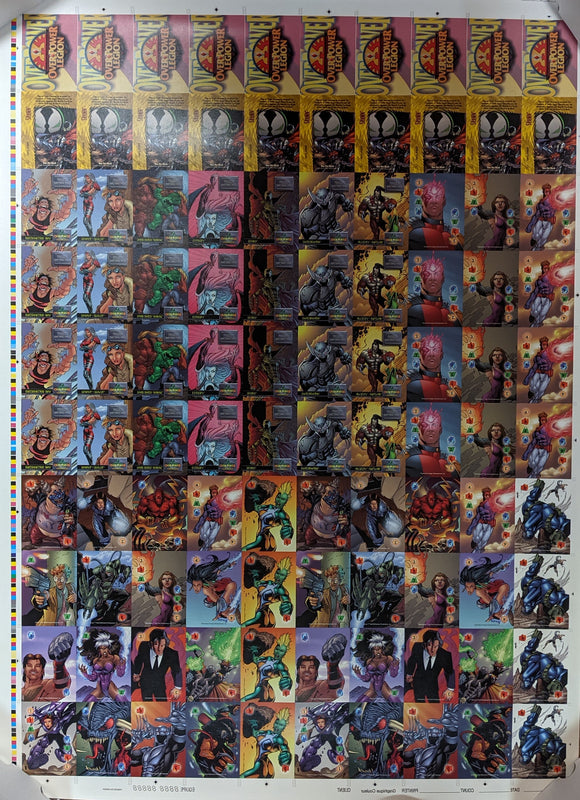 Image Uncut Sheet #1 Spawn Promo, Legion card, Power, Missions - has a wrinkle