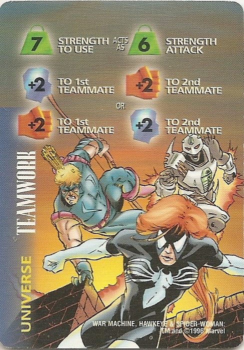TEAMWORK 7S FI +2+2  - IQ - C  War Machine, Hawkeye & Spider-Woman